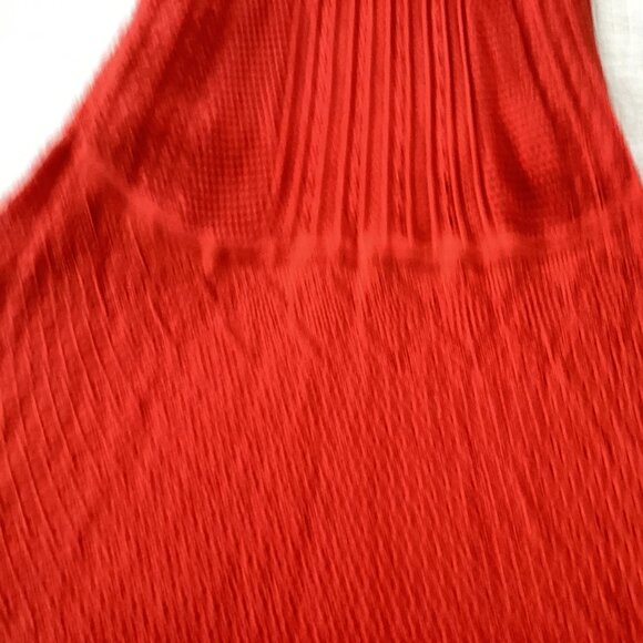 House Of Harlow 1960 Red Knit Maxi Dress With Ruffle Detail & Flared Hem Size S - Picture 7 of 13
